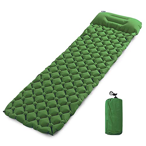 GGZONE Campingmatte im Freien mit Kissen, ultraleichte tragbare 2-Personen-Matratze, aufblasbare Matte, Doppel-Isomatte (Farbe: C ohne Kissen) (Agr mit Kissen) Beautiful Scenery von GGZONE