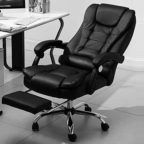 GGZONE Hoher Chef-Bürostuhl, 300 Pfund, hohe Rückenlehne, Chef-Massage-Computer-Schreibtischstuhl mit Geschichteten Körperkissen, schwarzes gebundenes Leder Beautiful Scenery von GGZONE