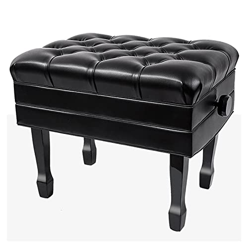 GGZONE Klavierhocker Deluxe, verstellbare Klavierbank mit automatischem Heben, gepolsterter Klavierhocker aus echtem Leder mit Notenfach, versteckter Hebestruktur Beautiful Scenery von GGZONE