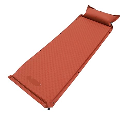 GGZONE Outdoor Camping Selbsthilfe aufblasbare Unterlage Tragbare Isomatte mit Kissen Klappbett 5 cm dick (Farbe: Braunes Einzelbett) (Braun Einzelbett) Beautiful Scenery von GGZONE