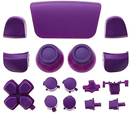 GGZone Komplettes Set Joysticks Kappe Dpad R1 L1 R2 L2 Richtungstaste ABXY Tasten für Sony PS5 Controller (Rosa) (Violett) von GGZone