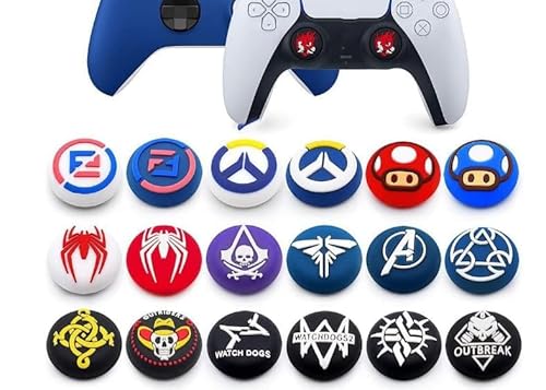 Joystick-Kappen aus Silikon für Daumenstick für PS5, PS4, PS3, Xbox 360, Xbox One, Xbox One X, Elite Controller (Farbe 6), 2 Stück von GGZone