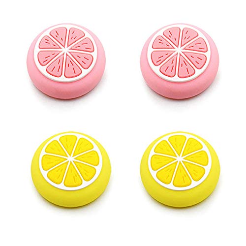 Lemon Joystick Daumengriffe für Nintendo Switch NS Nitendo Switch Lite NS JoyCon 4 Stück (2 Pink 2 Gelb) von GGZone