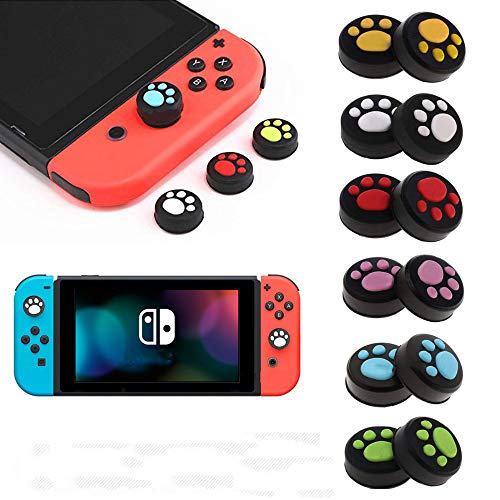 Silikon-Daumen-Griffe für Nintendo Switch NS Nitendo Switch Lite NS JoyCon 4 Rosa Schwarz Weiß von GGZone