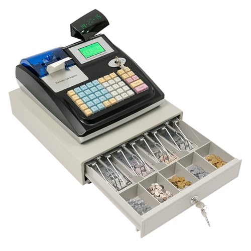 10W Standby 35W Betrieb Handelskasse 48 Tasten Elektronische Registrierkasse LED Anzeige 33.5x31x12cm Größe der Tastatur Kasse für den Handel mit 1 USB-Kabel 1 Netzkabel 1 CD 6 Programmierungstast von GGbaony