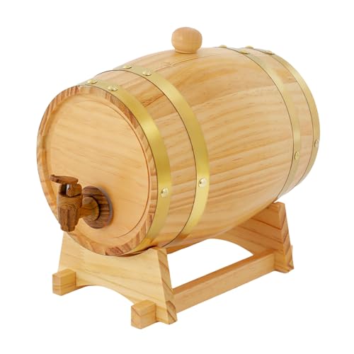 3L Weinfass 16x23.5cm Holzfass Whiskyfass Eichenfass Eichenholzfass mit 1 Zapfhahn 1 Ständer von GGbaony