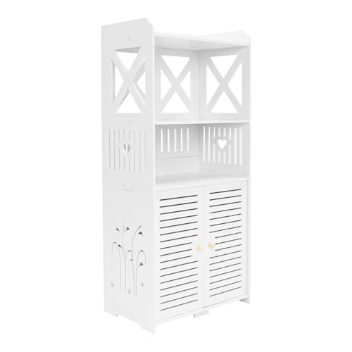 GGbaony 4-Stufiges Badezimmerschrank 40cm Erste Ebene Höhe Badschrank 16cm Zweite Ebene Höhe Hochschrank 24cm Dritte Ebene Höhe Toilettenschrank von GGbaony