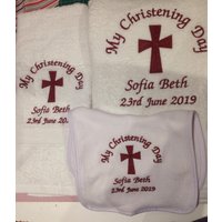 Personalisiertes Gesticktes Taufgeschenkset von GGcreatory
