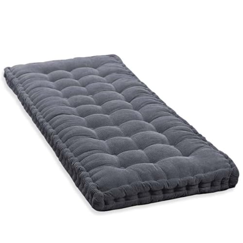 10cm Dickes Bankkissen 2/3 Sitzer,100cm/120cm Baumwolle Bankkissen Sofa Boden Sitzkissen Matratze für Haus Garten Terrasse Schaukel (100x35cm,Dunkelgrau) von GGoty