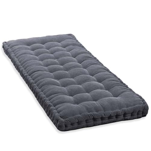 10cm Dickes Bankkissen 2/3 Sitzer,100cm/120cm Baumwolle Bankkissen Sofa Boden Sitzkissen Matratze für Haus Garten Terrasse Schaukel (100x50cm,Dunkelgrau) von GGoty