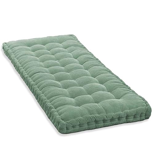 10cm Dickes Bankkissen 2/3 Sitzer,100cm/120cm Baumwolle Bankkissen Sofa Boden Sitzkissen Matratze für Haus Garten Terrasse Schaukel (100x50cm,Lichtgrün) von GGoty