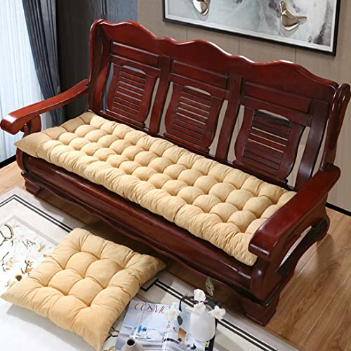 8 cm dickes Bankkissen, 2- und 3-Sitzer, Baumwolle, 80 / 100 cm, rechteckig, für Chaiseschaukel, Sofa (80 x 40 cm, beige) von GGoty