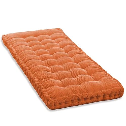 Bankkissen, 2- und 3-Sitzer, 100 cm/120 cm Baumwolle, Bankkissen, Sofa, Boden, Sitzkissen, Matratze für Zuhause, Garten, Terrasse, Schaukel (140 x 50 cm, Orange) von GGoty