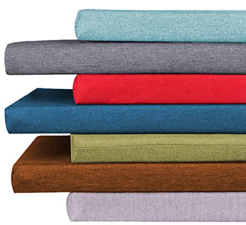 GGoty Bankkissen, für drinnen und draußen, 2- und 3-Sitzer, 100/120/150 cm lang, für Garten, Esszimmer, Küche, Terrasse, 3/5 cm (80 x 40 x 3 cm, Dunkelgrau) von GGoty