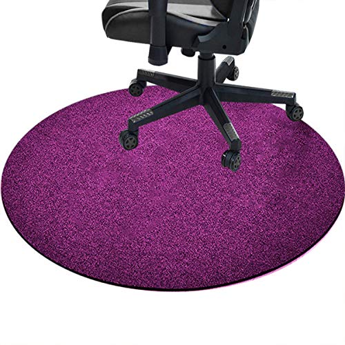 GGoty Bürostuhlmatte, rund, Bodenschutzmatte, Schutz für harte Böden, rutschfest, für Büro, Zuhause, Wohnzimmer, Arbeitszimmer (78,7 cm Durchmesser, lila) von GGoty