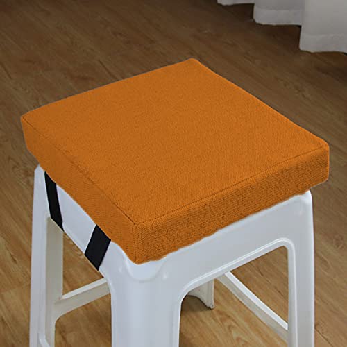 GGoty Dickes 5/8 cm Stuhl-Sitzkissen, quadratisch, Esszimmerstuhl, Hocker, Sitzkissen, rutschfeste Sitzmatte für Zuhause, Schule, Stuhl, Hocker (25 x 25 x 5 cm, orange) von GGoty