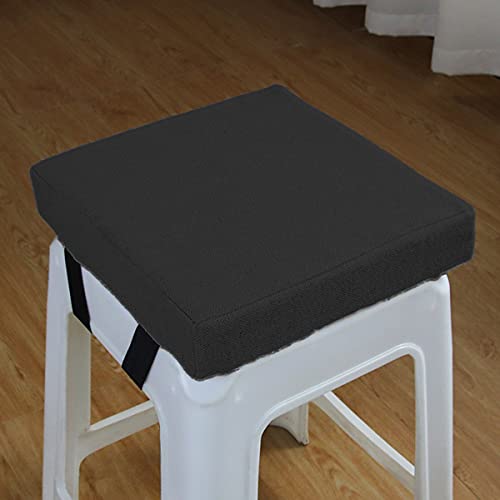 GGoty Dickes 5/8 cm Stuhlkissen, quadratisch, Esszimmerstuhl, Hocker, Sitzkissen, rutschfest, für Zuhause, Schule, Stuhl, Hocker (25 x 25 x 8 cm, Schwarz) von GGoty