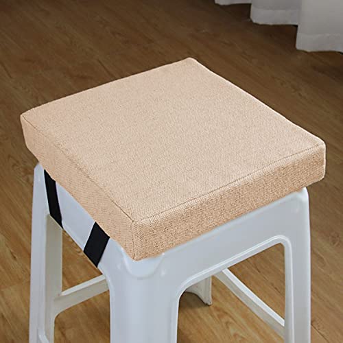 GGoty Dickes 5/8 cm Stuhl-Sitzkissen, quadratisch, Esszimmerstuhl, Hocker, Sitzkissen, rutschfeste Sitzmatte für Zuhause, Schule, Stuhlhocker (25 x 25 x 5 cm, Beige) von GGoty