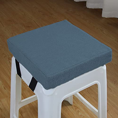 GGoty Dickes 5/8 cm Stuhl-Sitzkissen, quadratisch, für Esszimmerstühle, Hocker, Sitzkissen, rutschfeste Sitzkissen für Zuhause, Schule, Stuhlhocker (28 x 28 x 8 cm, blau) von GGoty