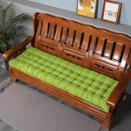 GGoty Dickes Bank Sitzkissen 2/3 Sitzer,80/100cm Baumwolle Gartenbank Sitzkissen Pad Rechteck Sitzkissen für Schaukel/Patio/Haus/Sofa (100x50cm,Grün) von GGoty