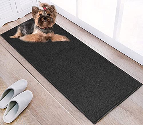 GGoty Fußmatte für den Innenbereich, schwarzer Türläufer, rutschfester Teppich mit Gummi-Rückseite, Küchenläufer für Waschküche (50 x 100 cm, dunkelgrau) von GGoty