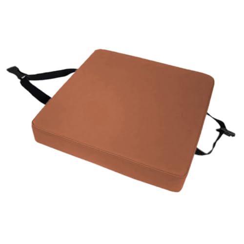 GGoty Leder Stuhl Sitzkissen wasserdicht, quadratische Hocker Stuhl Sitzkissen Pad PU Hocker Sitzkissen für Draußen/Garten/Haus/Büro (40x40x5cm,Braun) von GGoty