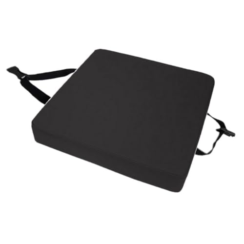 GGoty Leder Stuhl Sitzkissen wasserdicht, quadratische Hocker Stuhl Sitzkissen Pad PU Hocker Sitzkissen für Draußen/Garten/Haus/Büro (40x40x5cm,Schwarz) von GGoty