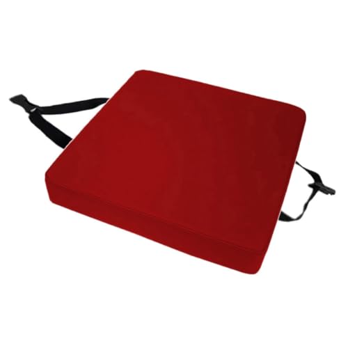 GGoty Leder Stuhl Sitzkissen wasserdicht, quadratische Hocker Stuhl Sitzkissen Pad PU Hocker Sitzkissen für Draußen/Garten/Haus/Büro (45x45x5cm,Rot) von GGoty