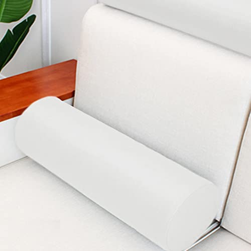 GGoty Rundes Nackenrolle, wasserdicht, für Sofa, Couch, Bett, Armlehne, PU-Kopfteil, Nackenkissen für Sofa/Bett/Auto (10 x 45 cm, weiß) von GGoty