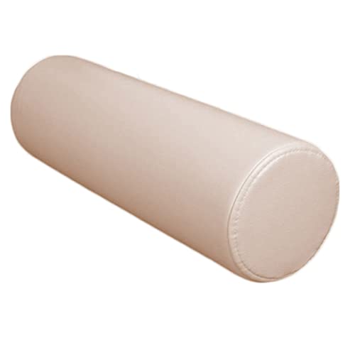 GGoty Rundes Nackenrolle, weiches Sofakissen, wasserdichtes PU-Kissen, rundes Zylinderkissen, Kopfteilkissen, langes Schlafkissen (10 x 40 cm, Beige) von GGoty
