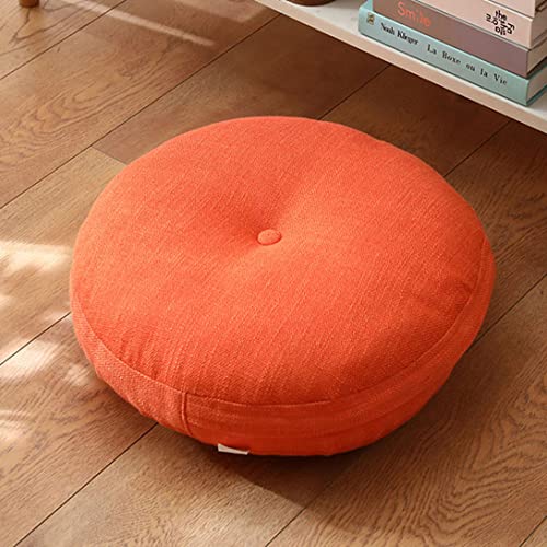 GGoty Rundes Sitzkissen, 40/50/60 cm, dick 10 cm, weiches Stuhlkissen, Sitzpolster für Balkon, Wohnzimmer, Tatami, Terrasse, Boden (40 cm, Orange) von GGoty