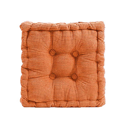 GGoty Sitzkissen Stuhlkissen Dicke Polsterung Steppkissen Tatami Bodenkissen Sofakissen für Indoor Outdoor 40/45/50cm rund Bürostuhl Gartenstuhl Esszimmerstuhl Booster Sitzauflage (40x40cm,Orange) von GGoty