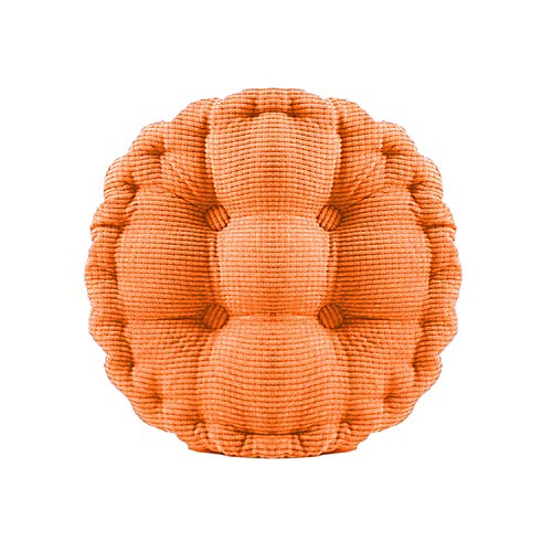 GGoty Sitzkissen Stuhlkissen Dicke Polsterung Steppkissen Tatami Bodenkissen Sofakissen für Indoor Outdoor 40/45/50cm rund Bürostuhl Gartenstuhl Esszimmerstuhl Booster Sitzauflage (40x40cm,Orange2) von GGoty