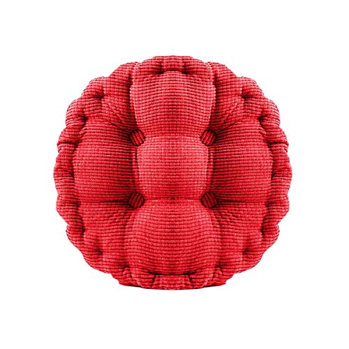 GGoty Sitzkissen Stuhlkissen Dicke Polsterung Steppkissen Tatami Bodenkissen Sofakissen für Indoor Outdoor 40/45/50cm rund Bürostuhl Gartenstuhl Esszimmerstuhl Booster Sitzauflage (45x45cm,rot2) von GGoty