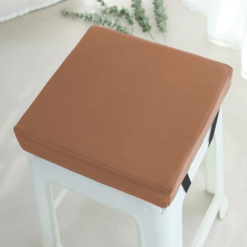 Outdoor Stuhl Kissen Sitzpolster dick 5/8cm, quadratische Esszimmer Stuhl Hocker Pads rutschfeste Sitzkissen für Haus Garten Schule Büro (45x45x3cm,Braun) von GGoty