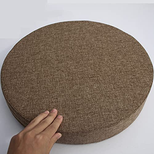 Rundes Sitzkissen für Hocker, weich, Stuhlkissen, waschbar, für Esszimmer, Garten, drinnen und draußen, 40 x 40 x 8 cm, Braun von GGoty