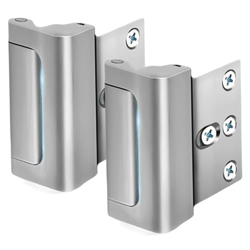 2Pcs Home Security Door Lock with Screws Robust Metal Security Door Locks with 3" Stop Tamper-Resistant Practical Tools for Home Safety and Privacy, SilverHome Lock von GGpone