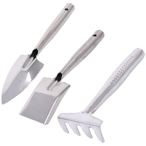 3pcs/Set Gardening -Werkzeuge tragbarer Edelstahl kleines Gartenwerkzeugkit enthalten Schaufel Spade Rake for Garden Accessoires Haushaltswachstum Flowersgarding -Werkzeuge von GGpone