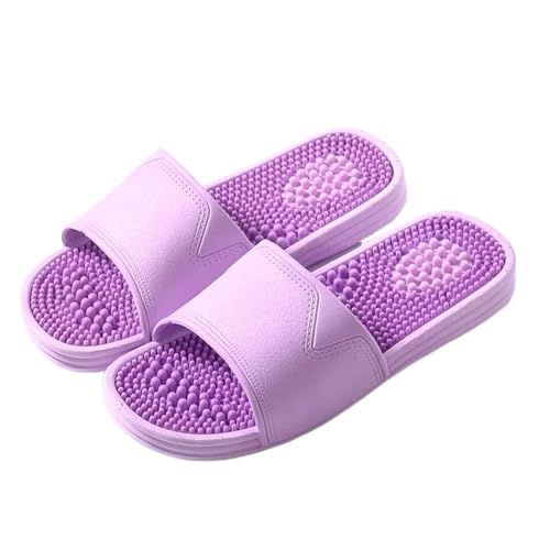 Akupressur-Fußmassage-Hausschuhe Akupunktur-Reflexzonenmassage-Sandalen Herren/Damen Komfortable, Rutschfeste Duschschuhe Linderung Von Plantarfasziitis, Arthritis, Neuropathie(Purple,40/41 EU) von GHAKKE