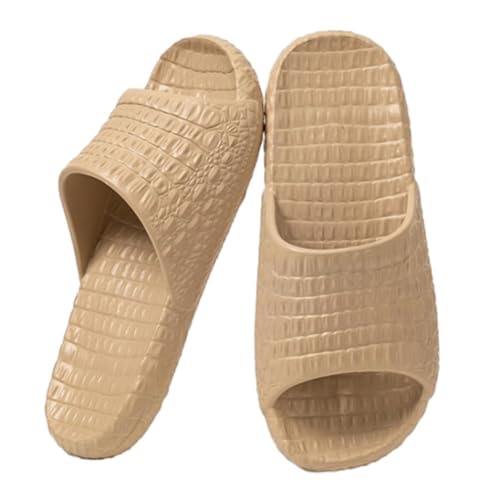GHAKKE 2025 Trendige Dusch-Slipper Für Damen Und Herren Leichte, rutschfeste Bade- Und Strandsandalen Schnelltrocknende Badeschuhe Weiche, Bequeme Sommer-Hausschuhe(Beige,40/41 EU) von GHAKKE