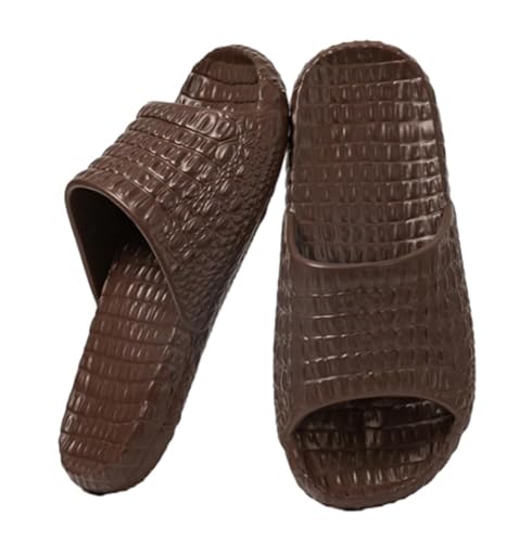 GHAKKE 2025 Trendige Dusch-Slipper Für Damen Und Herren Leichte, rutschfeste Bade- Und Strandsandalen Schnelltrocknende Badeschuhe Weiche, Bequeme Sommer-Hausschuhe(Dark Brown,40/41 EU) von GHAKKE