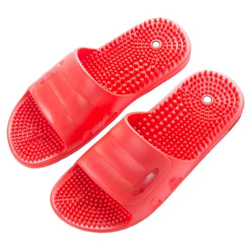 GHAKKE Akupunktur-Massage-Hausschuhe Fußmassage-Schuhe Für Tiefengewebe Damen Und Herren Reflexzonenmassage- Und Akupressur-Sandalen Förderung Der Durchblutung Und Muskelentspannung(Red,38/39 EU) von GHAKKE