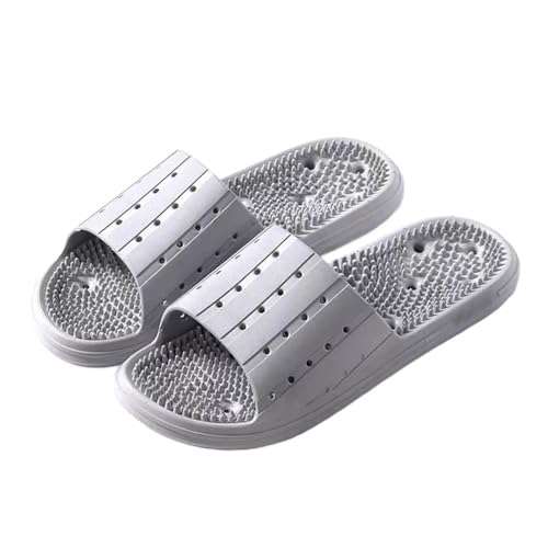 GHAKKE Fußmassage-Entspannungs Schuhe Bei Plantarfasziitis Damen Und Herren Reflexzonenmassage- Und Akupressur-Sandalen rutschfeste Duschschuhe Schmerzlinderung Und Verspannungen(Gray,44/45EU) von GHAKKE