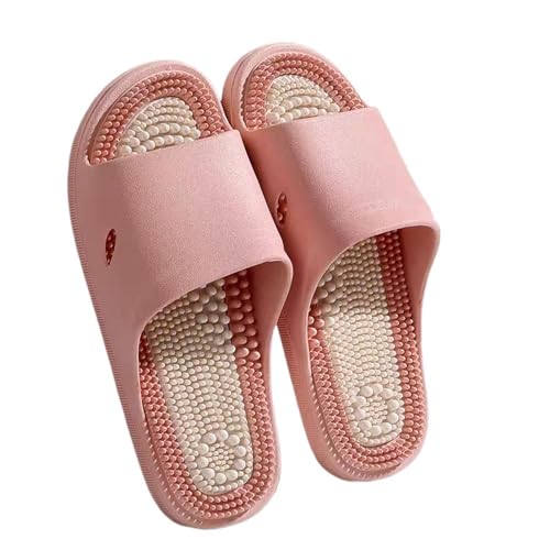 GHAKKE Massage-Hausschuhe Bei Plantarfasziitis Damen Und Herren Akupunktur-Reflexzonenmassage-Sandalen Komfortable, rutschfeste Duschschuhe Akupressur-Hausschuhe Zur Schmerzlinderung(Pink,36/37 EU) von GHAKKE