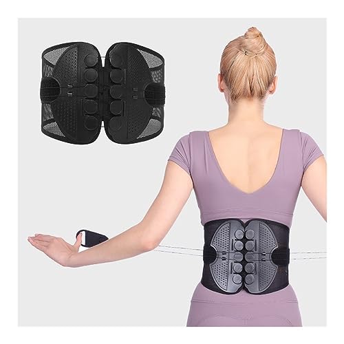 Taillenstützgürtel Mit Zwei Riemenscheiben Orthopädische Rückenstütze Für Bandscheibenvorfall Linderung Von Schmerzen Im Unteren Rückenbereich Unterstützung Der Lumbalen Dekompression ( Color : Black von GHAKKE