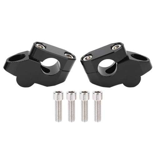 GHALSIEAV 1 Paar 22mm Motorrad Lenker Riser Motocross Erhöhung Clamp Mount Universal Motorräder Änderung Zubehör(Black) von GHALSIEAV