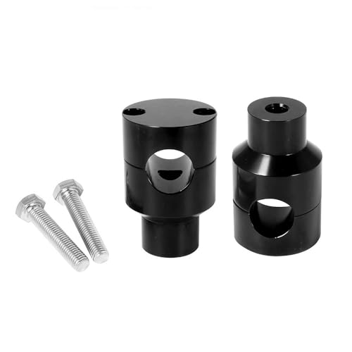 GHALSIEAV 22MM 25MM Motorrad Lenker Riser Up Halterung Clamp Kit Für 1'' 7/8 "Lenker Universal Schwarz/Chrom(Black 25mm) von GHALSIEAV