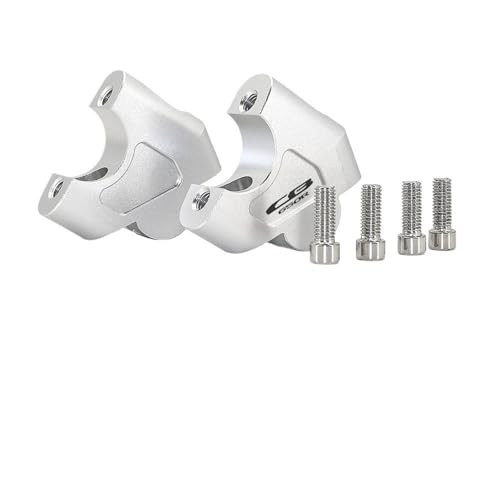 GHALSIEAV Für CB650R CB 650R CB 650 R 2019-2024 Lenker-Riser-Klemmenadapter Lenkerhöhenlifthalterung Motorradzubehör(Silver- Logo) von GHALSIEAV