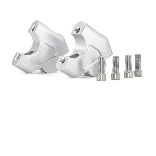 GHALSIEAV Für CB650R CB650 R 2019- CB 650 R Lenkererhöhung Clamp Aluminium Riser Kit Adapter Hubhöhe 35mm Bremsschlauchverlängerung(Silver- No Logo) von GHALSIEAV