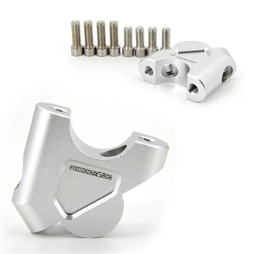 GHALSIEAV Für Gs R 1200 GS LC R1200GS Abenteuer ADV Gs 1250 R1250GS S1000XR Lenker Riser 32MM Drag Griff Bar Clamp Verlängern Adapter(R1200GS-Silver) von GHALSIEAV